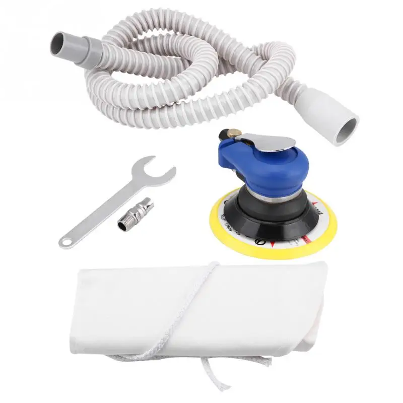 6 Inch Round Air Palm Random Orbital Sander Hand Pneumatic Vacuum Polisher With Vacuum Hose Sanding Tool