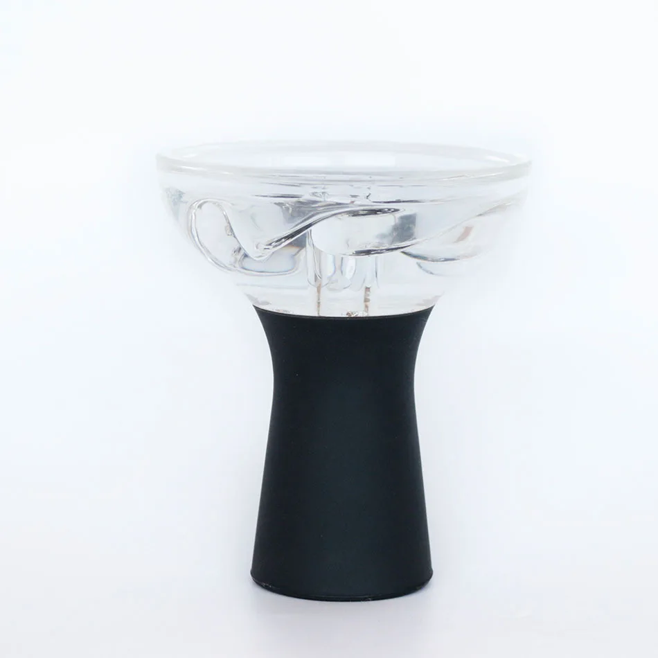 Высококачественная Арабская силиконовая кальянная чаша, Термостойкое стекло, вихрь, дымовая чаша, силиконовая гибридная чаша для кальяна - Цвет: Черный