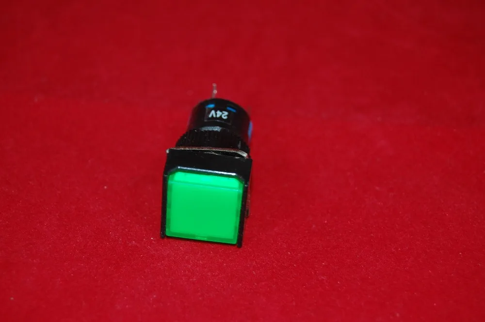 2PCS 16MM Green Square Momentary PUSH BUTTON ILLUMINATED 24V AC/DC 5