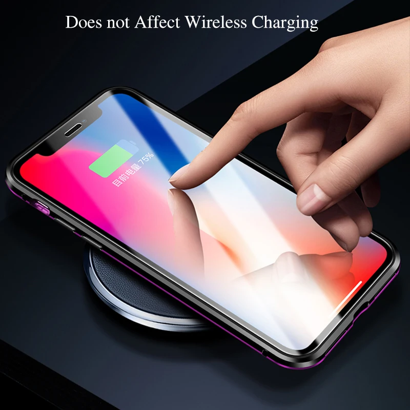 Магнитный поглощающий металлический флип чехол для телефона Iphone Xs Max X 10 8 7 Plus