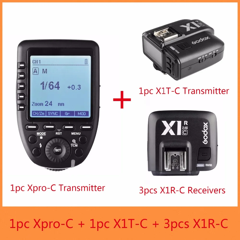 Godox Xpro-C ttl беспроводной триггерный передатчик вспышки w/X1R-C ttl беспроводной триггер для вспышки приемник триггер для камеры Canon