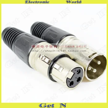 

Copper Pins 3P XLR Male &Female Connector Port 3 Pin Mix Microphone Socket