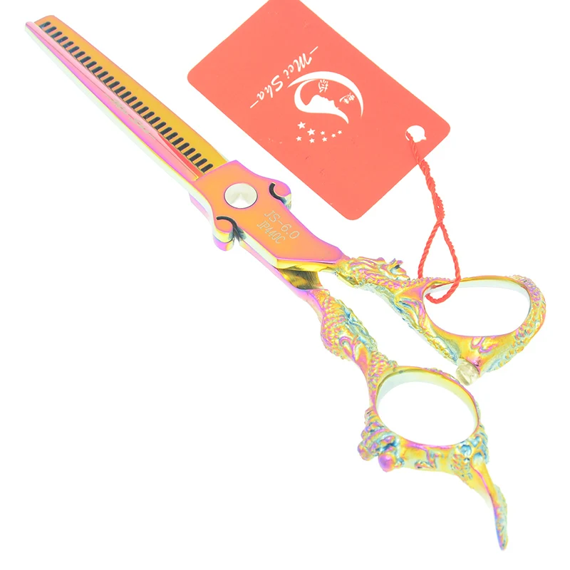 Meisha 6,0 "Professional ножницы для стрижки волос Японии 440c Меч форма Парикмахерская ножницы салон истончение отделка Tijeras HA0445