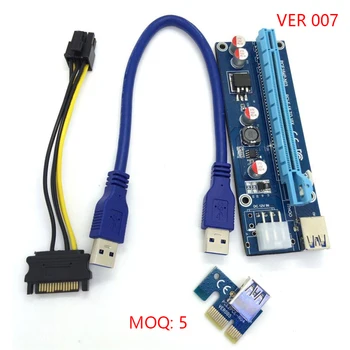 

VER007 PCI-E Express USB 3.0 1x to 16x Extender Riser Card Adapter SATA Power Cable WK06