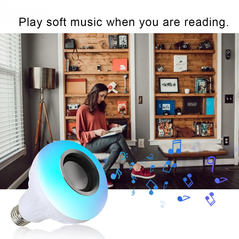

B22 E27 Wireless Bluetooth Speaker LED Lamp 110V 220V Smart Led Light Music Player Audio with Remote Control