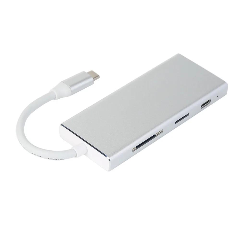 

7 in 1 USB-C Hub Adapter USB 3.1 Type C to 4K HDMI PD Digital AV Multi-port Adapter TF SD Card Converter C4