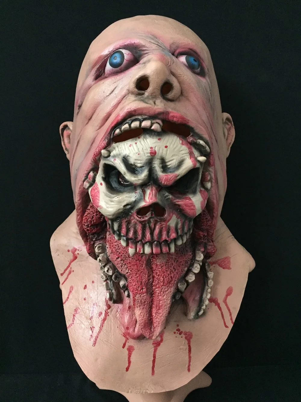 

Adult Latex Scary Mask Zombie Full Head Face Halloween Mask Horrible Mask Fancy Dress Disgusting Bloody Mouth Horror Mask