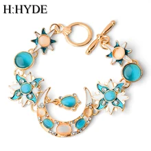 Высота: HYDE Красочные Звезда Луна солнце Природный камень опаловые браслеты для Для Женщин Браслеты mujer 2 Стиль браслеты и браслеты