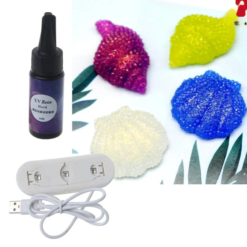 

25 g LED UV Resin & 6 W UV LED Lamp Dryer Kit Resin Mold Hard For Jewelry Making