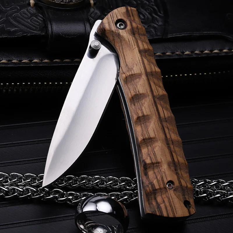 2016 Outdoor fruit knife folding knife self-defense wilderness survival ebony saber wild fishing small sharp knife