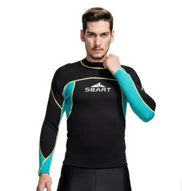 SBART 2 мм Wetsuit рубашка для мужчин s неопреновые футболки гидрокостюмы для серфинга Топ для мужчин Дайвинг Плавание футболка серфинга с Длинным Рукавом Рашгард