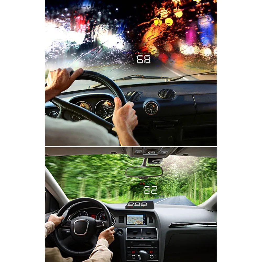 Универсальный автомобильный HUD GPS измеритель скорости цифровой дисплей на