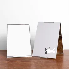 Ультратонкое зеркало для макияжа косметическое зеркало из алюминия 5 размеров карманное серебряное прямоугольное складное компактное складное зеркало