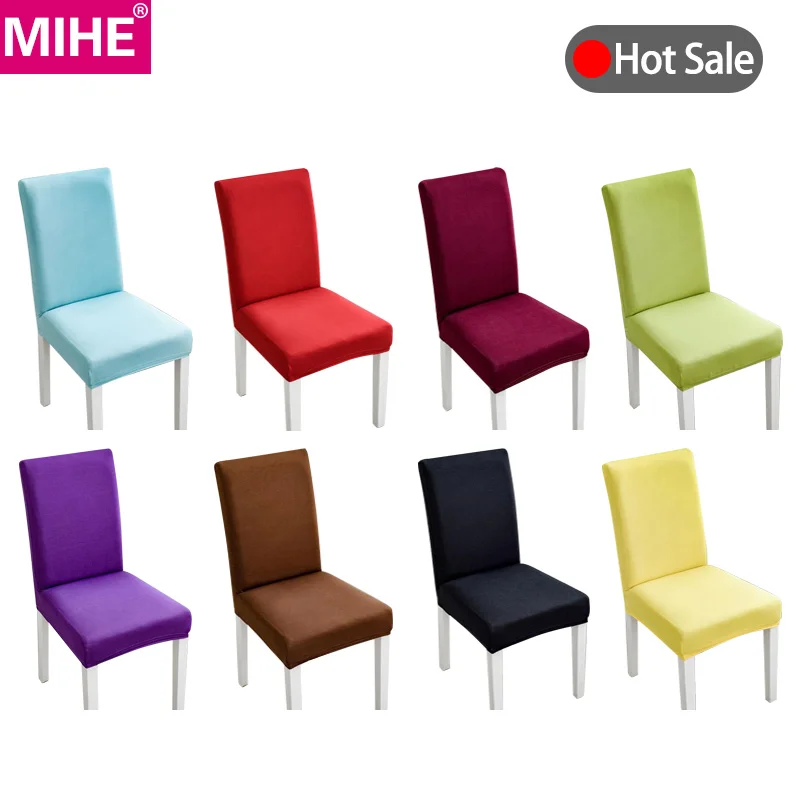 

MIHE 4PCS Modern Solid Chair Cover Spandex Stretch Elastic Banquet Chair Covers Dining Seat Cover Pastoral Hotel Cover YZT01