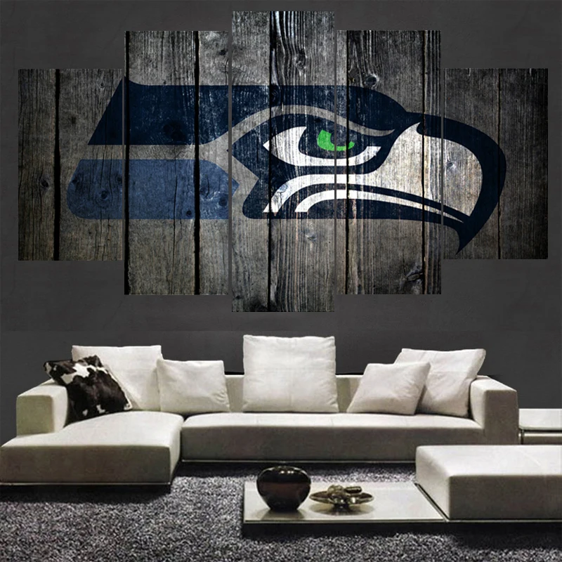 Sport Team Seattle Seahawks Logo Painting Wall Art Home