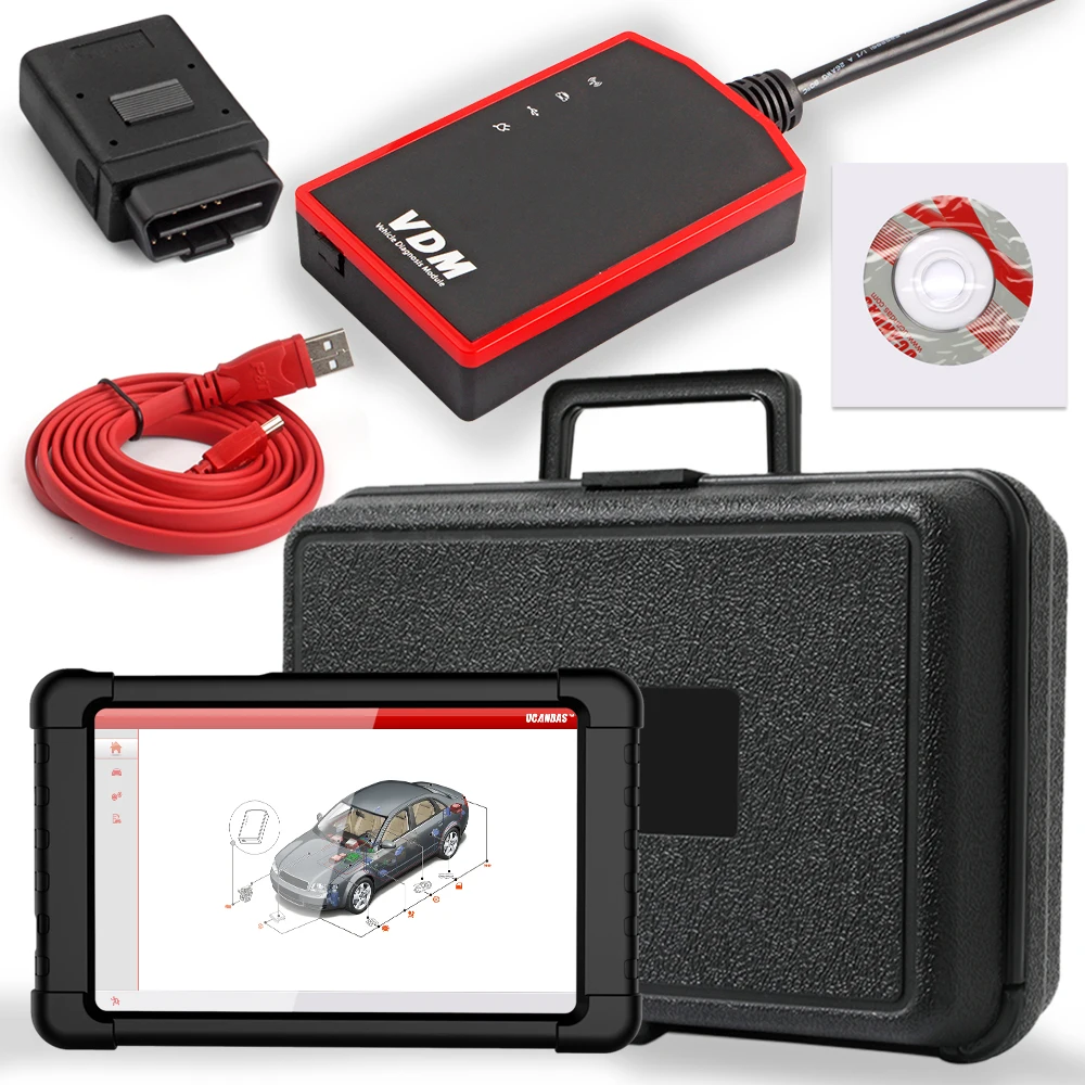 UCANDAS VDM wifi OBD2 Автомобильный сканер полная система ABS подушка безопасности замена
