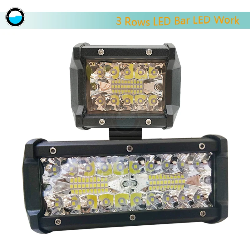 

4inch 3 Rows LED Work Light Bar 4x4 Offroad Light 12V 24V 7'' LED Work Bar Light For Off Road Boat Truck ATV Combo Work Light.