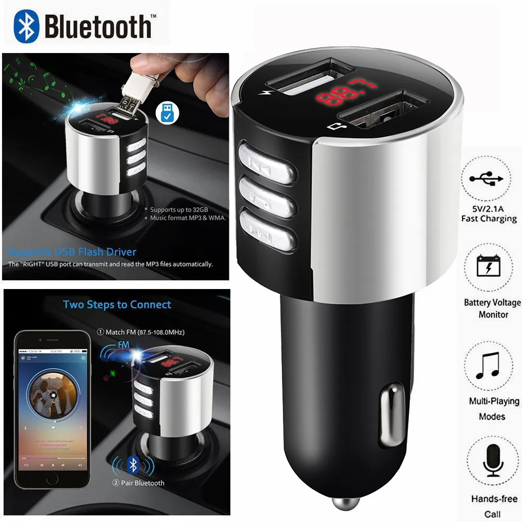 Автомобильный комплект Bluetooth беспроводной fm-передатчик громкой связи ЖК MP3-плеер USB зарядное устройство 3.1A автомобильные аксессуары Прямая поставка