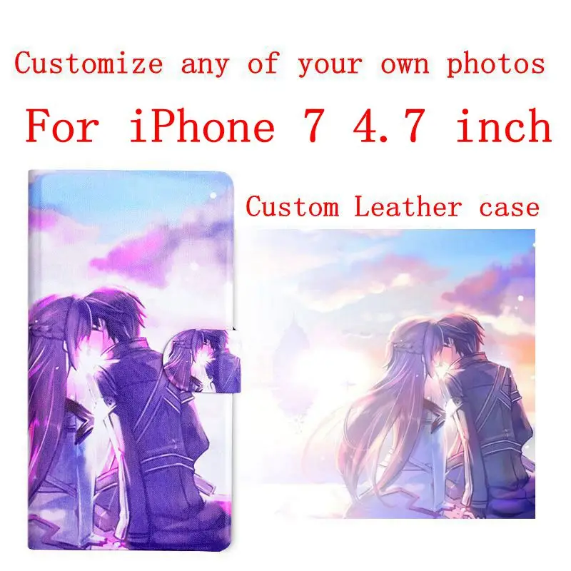 

DIY Phone bag Personalized custom photo Picture flip PU leather case cover for iPhone 7 4.7 inch
