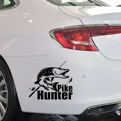 25x22.5 см мода автомобиль Hunter Щука Рыбная ловля укус автомобиля Стикеры виниловая наклейка