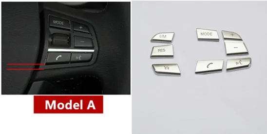Хромированная декоративная рамка на руль для BMW 5/7 серии GT F10 f07 f01, аксессуары для интерьера, наклейки - Название цвета: Buttons Model A