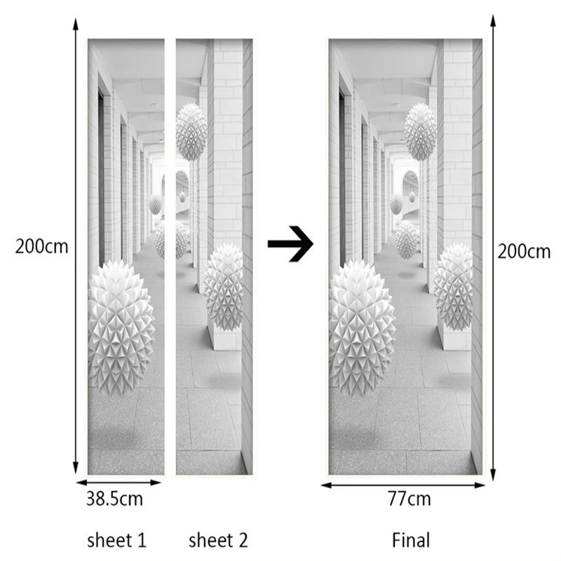 Современная креативная 3D стереофоническая наклейка для коридора, двери, гостиной, спальни, ПВХ, самоклеющаяся Водонепроницаемая настенная бумага, 3D домашний декор