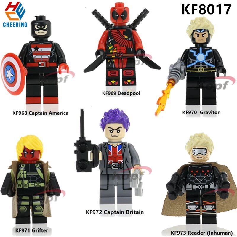 

Single Sale Super Heroes Building Blocks Captain America Britain Deadpool Figures Bricks Education Gift Toys for children KF8017