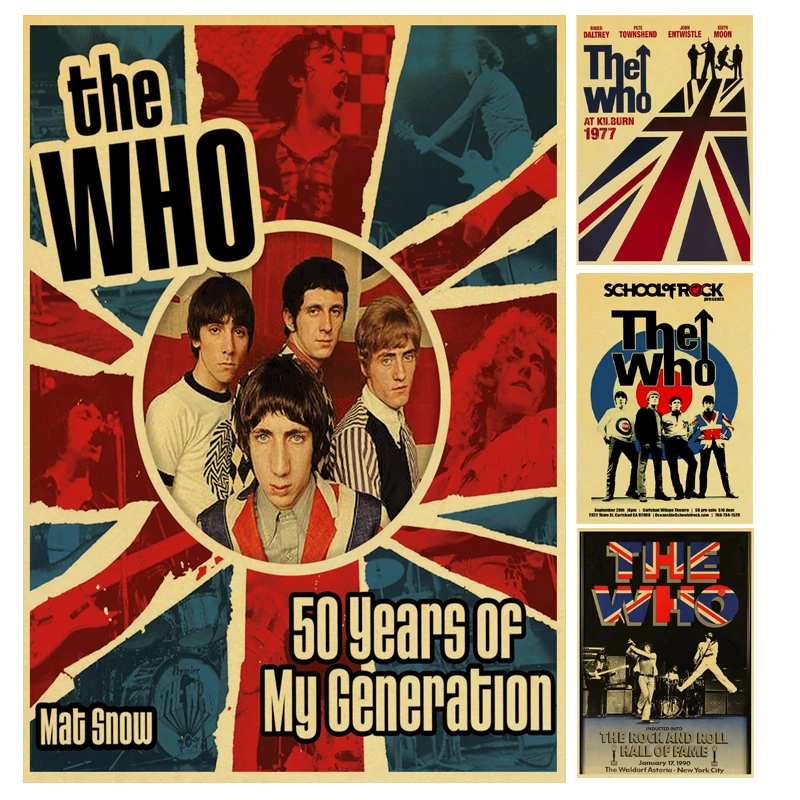 

Rock music band The Who Home Furnishing decoration Kraft Paper Retro Poster Drawing core Wall stickers