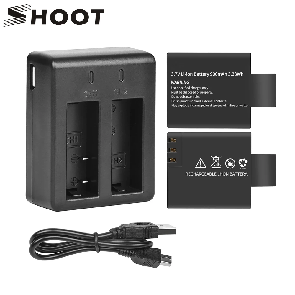 اطلاق النار 900 mAh بطارية حزمة مع المزدوج ميناء شاحن بطارية ل Sjcam M10 Sj4000 Sj5000 4000 5000 عمل كاميرا ل Sjcam التبعي اطلاق النار 900 mAh بطارية حزمة مع المزدوج ميناء شاحن بطارية ل Sjcam M10 Sj4000 Sj5000 4000 5000 عمل كاميرا ل Sjcam التبعي