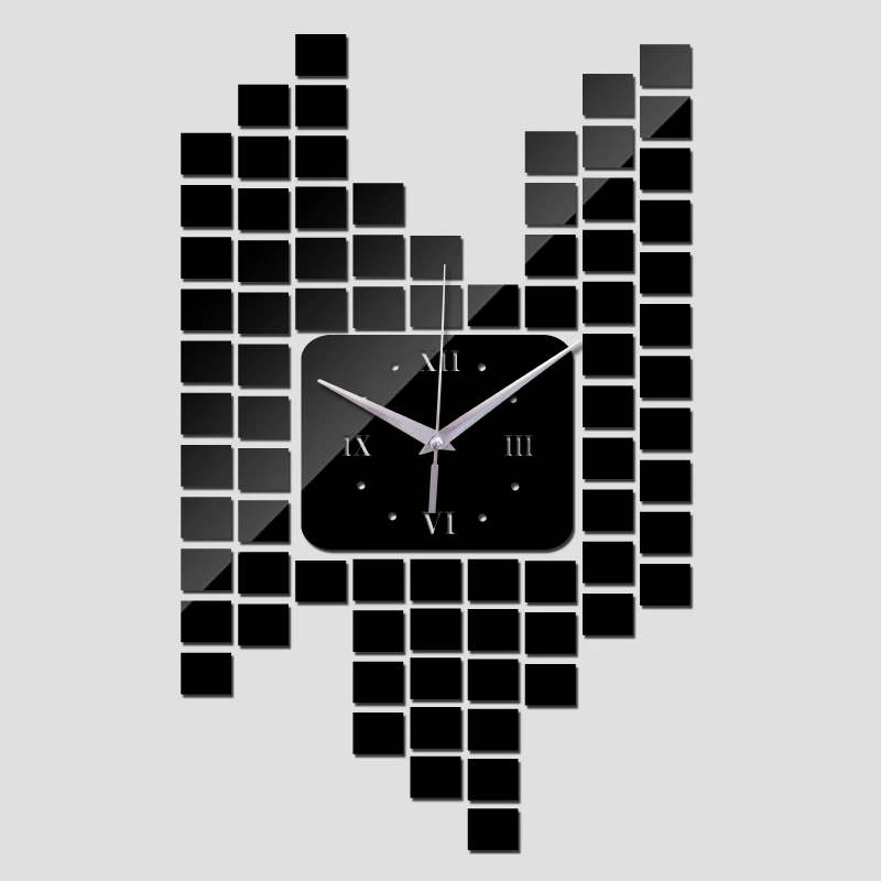 

promotion sale modern quartz acrylic clock wall 3d mirror love sticker living room home decor rushed