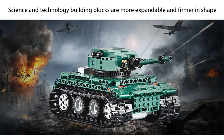 Blocos de Construção Tijolos do Exército Brinquedo para Crianças Cada Tigre Militar 1 Tanques Compatível Técnica Ww2 Mundo Alemão Educação 313 Pçs rc 7 Cheap Blocos
