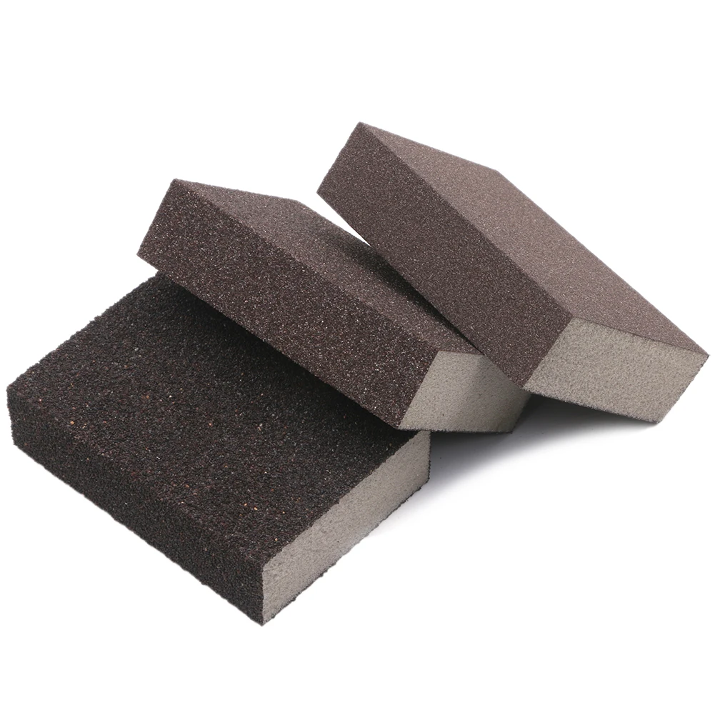  3pcs Polishing Sanding Sponge Block Pad Set Sandpaper Assorted Grit 100 180 320