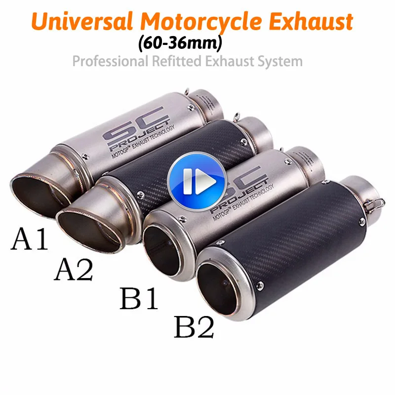 

Motorcycle Exhaust Muffler SC GP Escape Exhaust Mufflers Carbon Fiber Exhaust Pipe 51mm 61mm