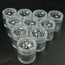 50 шт* 10 г прозрачные круглые крепкие бутылки банки горшок контейнер пустой косметический пластиковый контейнер образца для хранение для принадлежностей для дизайна ногтей