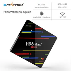 H96 Max + tv box android 8,1 RK3328 Quad-Core 4 ГБ 32 ГБ 4 К HD H.265 USB 3,0 медиаплеер телеприставку