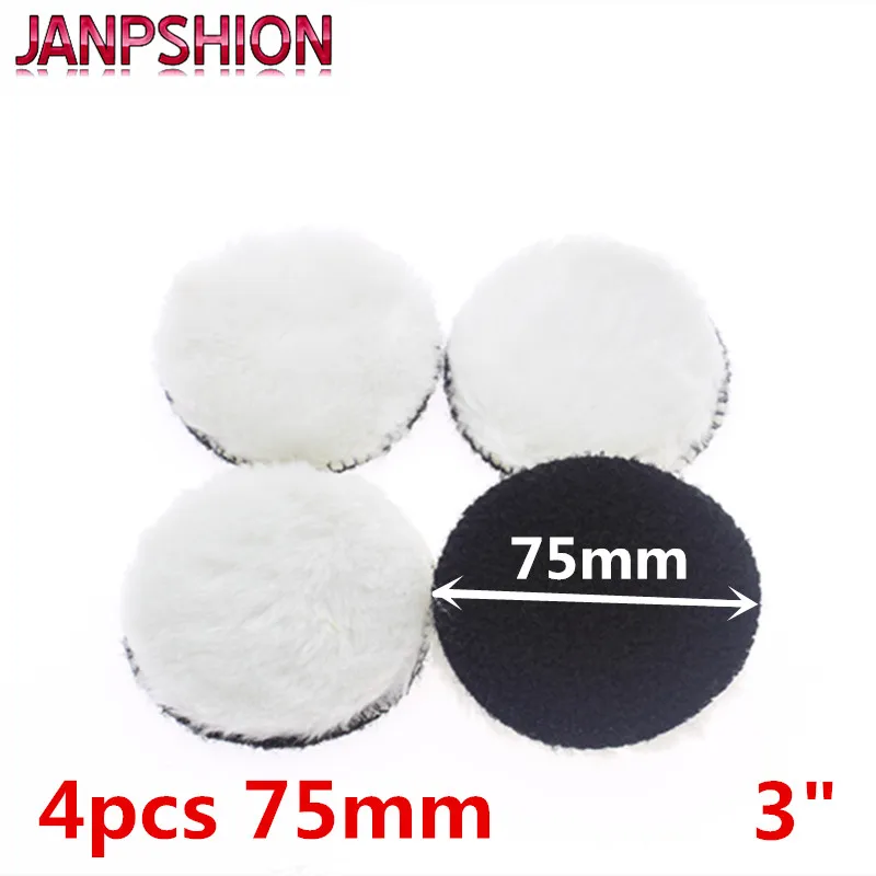 JANPSHION 4pc 75mm Автомобильная полировальная Подушка 3 &quotдюймов полировщик шерсти для