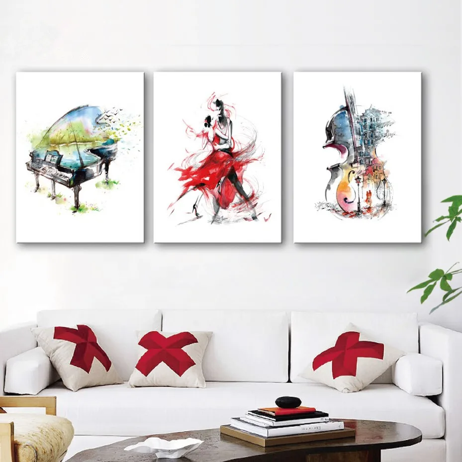 CREATE-RECREATE-Abstract-Poster-Piano-Dancing-Cello-Posters-And-Prints-Wall-Art-Canvas-Painting-Decoration-Pictures (2)