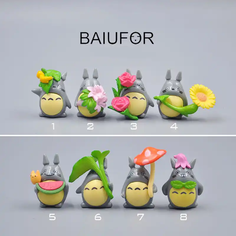 Baiufor estatuetas & miniaturas 17 estilos totoro artesanato de plástico fada decoração do jardim diy desktop ornamento casa acessório criança brinquedos