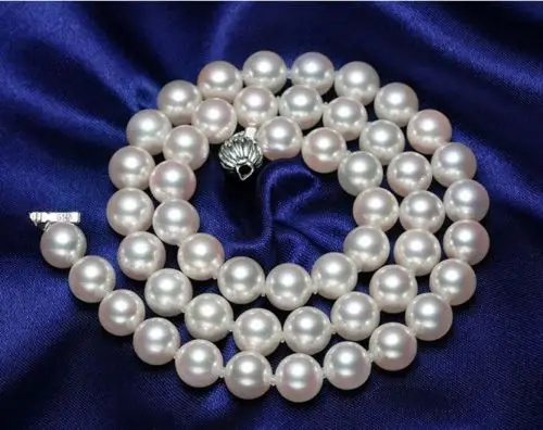 

Free Shipping >>>>>10-11mm natural south seas white pearl necklace 17inch