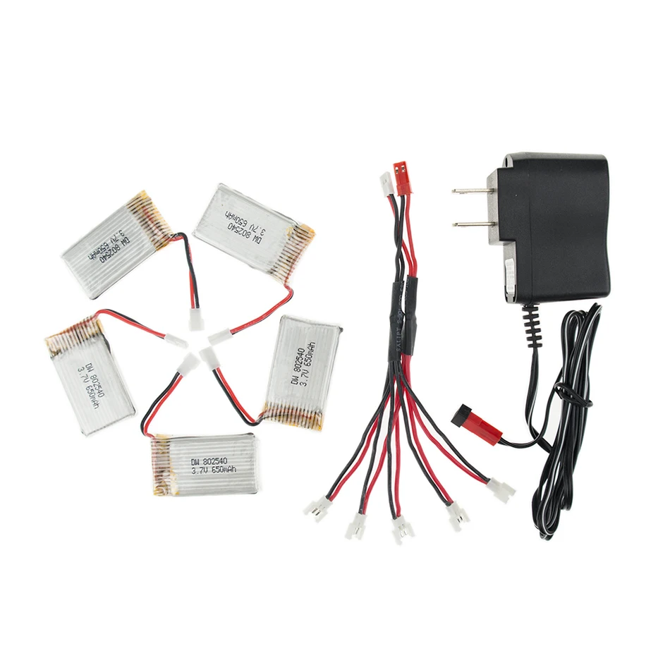 3 7 в 650 мАч Lipo батарея 5 шт. и зарядное устройство разъем для SYMA X5C X5C-1 X5 RC H5C Quadcopter