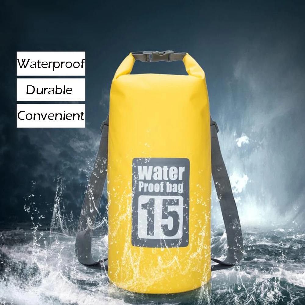 

15L Outdoor PVC Waterproof River Trekking Bags Lightweight Diving Floating Camping Hiking Backpack Swimming Bags