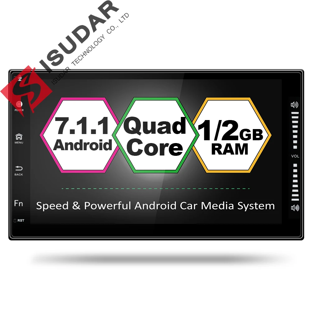 2 Two Din 7 Inch Android 7.1.1 Universal Car DVD Player For Nissan/Toyota/Corrola/Volkswagen Wifi GPS Navigation Bluetooth Radio