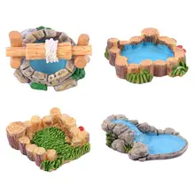 3D креативный натуральный Microlandschaft орнамент деревянный ворс газон горная вода бассейн скважина Сказочный садовый растительный дом домашнее украшение Gi