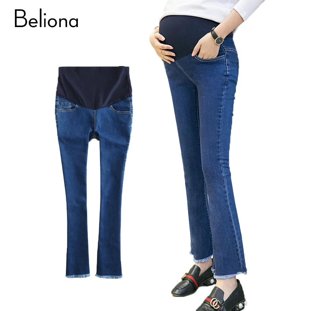Elastic Waist Maternity Denim Jeans 2017 Flared Jeans for Pregnant Women Spring Autumn Maternity