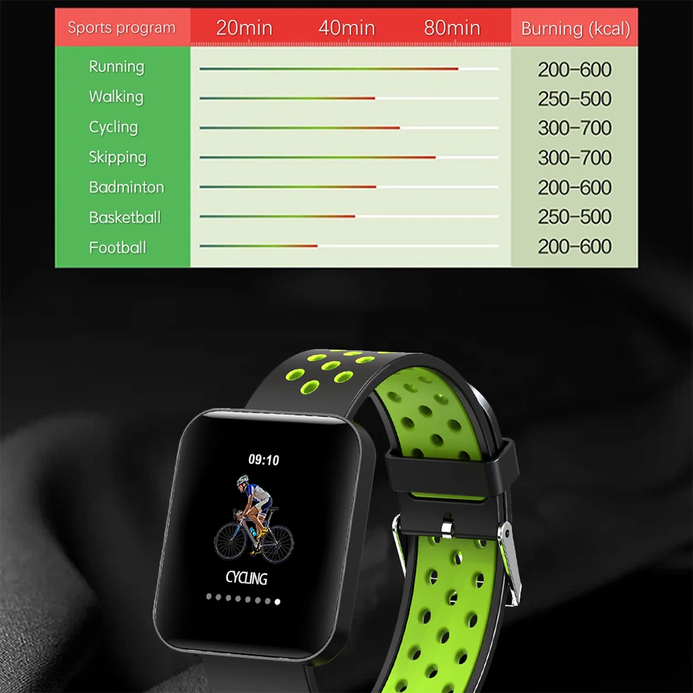 New 1.54 inch HD Color Screen Smart Watch Blood Pressure Heart Rate Sleep Tracker Fitness Smartwatch 5 colors