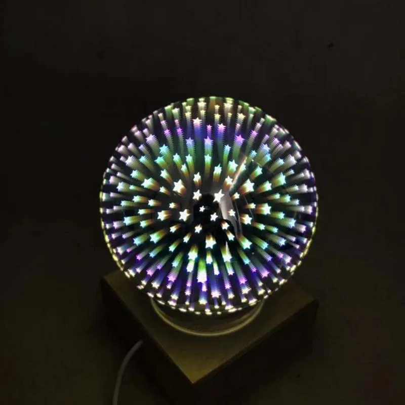 3D красочный небо светодиодный ночник Луна лампа USB дети спальня проекция волшебная лампа фейерверк бабочка Рождественский свет