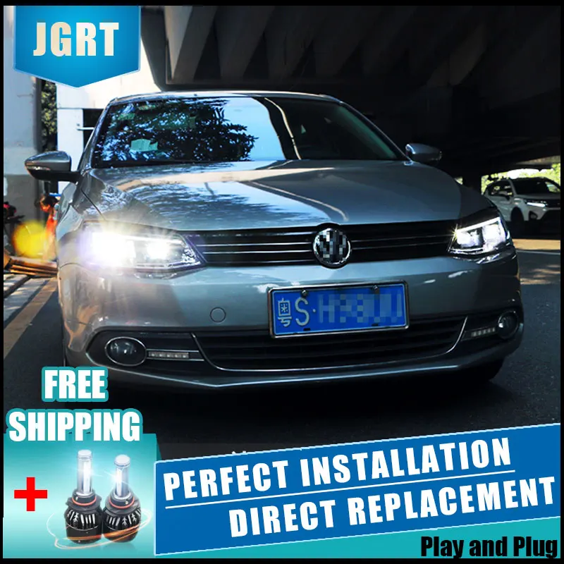  2PCS LED Headlights For VW Jetta 2012-2016 Car Led Lights Double Xenon Lens Car Accessories Daytime - 32887852828