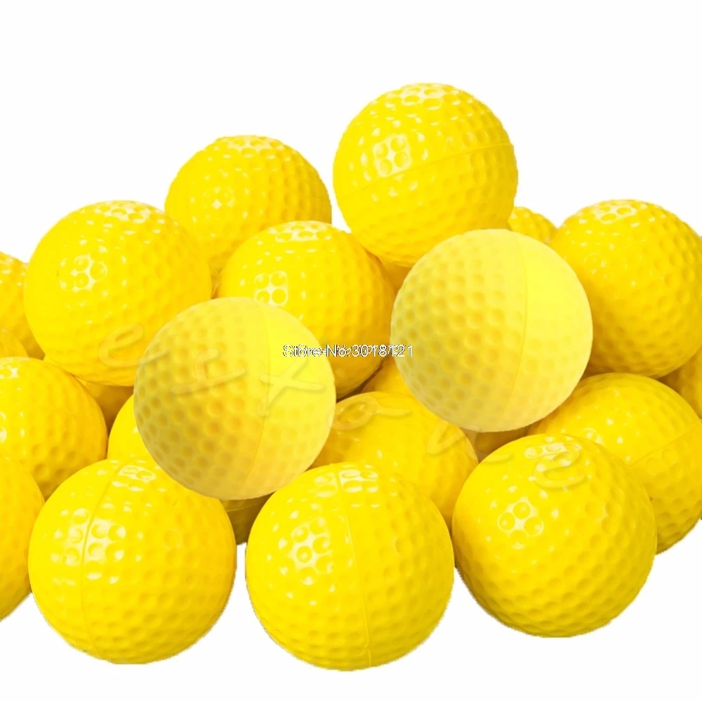 10Pcs PU Foam Golf Balls Yellow Sponge Elastic Indoor Outdoor Practice