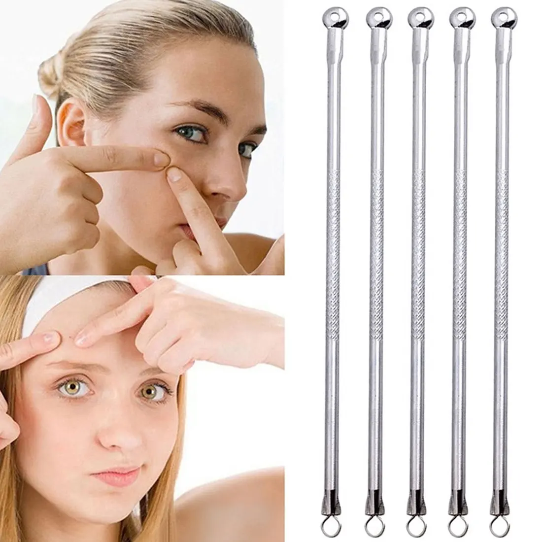 

Blackhead Remover Stainless Steel Blackhead Acne Pimple Blemish Extractor Remover Needles Face Skin Care Cleaner Tool Kit