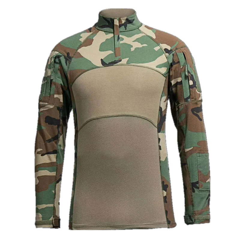 

Men Tactical T-shirt Summer Army Camouflage Combat T Shirt Long Sleeve Military Airsoft Shirt Elastic Paintball Shirts